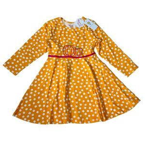 NWT Blossom & Sprout Size 5 Orange Dot Pumpkin Dress